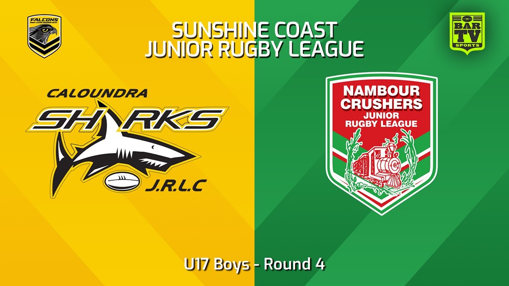 240420-video-Sunshine Coast Junior Rugby League Round 4 - U17 Boys - Caloundra Sharks JRL v Nambour Crushers JRL Minigame Slate Image
