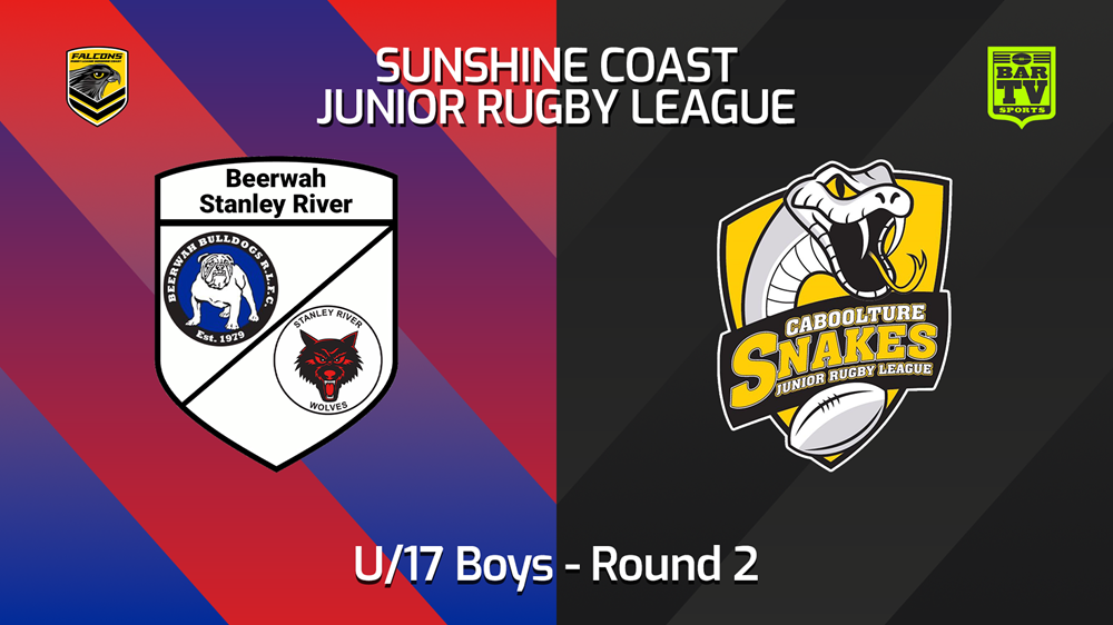 240323-Sunshine Coast Junior Rugby League Round 2 - U17 Boys - Beerwah/Stanley River JRL v Caboolture Snakes JRL Slate Image