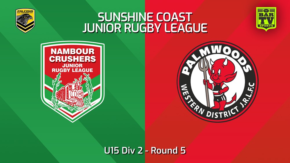 240426-video-Sunshine Coast Junior Rugby League Round 5 - U15 Div 2 - Nambour Crushers JRL v Palmwoods Devils JRL Minigame Slate Image