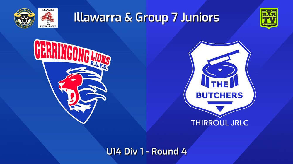 240504-video-Illawarra and Group 7 Merged Juniors Round 4 - U14 Div 1 - Gerringong Lions v Thirroul Butchers JRL Slate Image