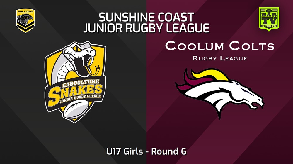 240503-video-Sunshine Coast Junior Rugby League Round 6 - U17 Girls - Caboolture Snakes JRL v Coolum Colts JRL Minigame Slate Image