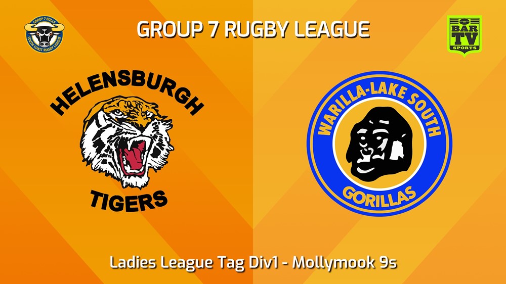 240309-South Coast Mollymook 9s - Ladies League Tag Div1 - Helensburgh Tigers v Warilla-Lake South Gorillas Slate Image