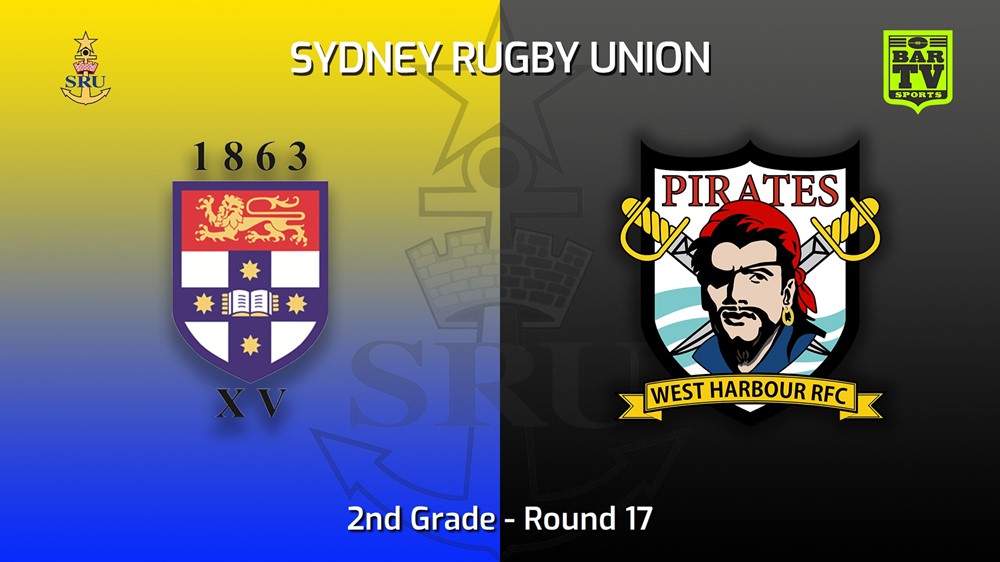 220730-Sydney Rugby Union Round 17 - 2nd Grade - Sydney University v West Harbour Slate Image