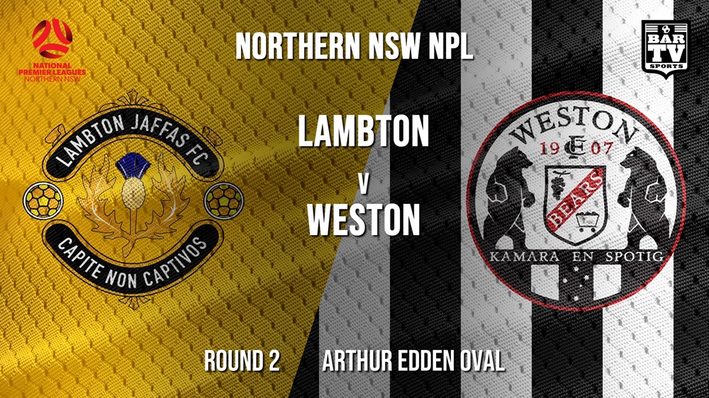 NPL - NNSW Round 2  - Lambton Jaffas FC v Weston Workers FC Slate Image