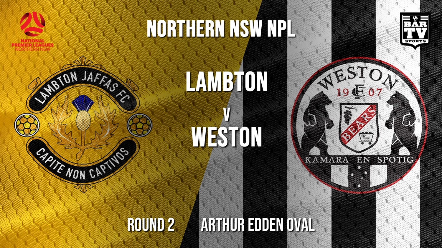 NPL - NNSW Round 2  - Lambton Jaffas FC v Weston Workers FC Minigame Slate Image