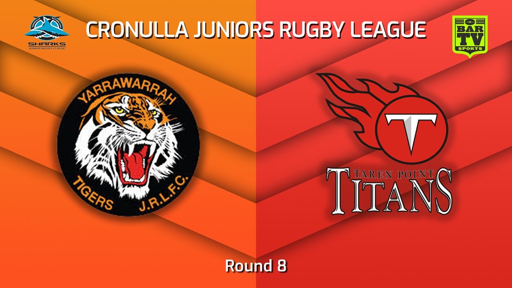 220625-Cronulla Juniors - U12 Silver Round 8 - Yarrawarrah Tigers v Taren Point Titans Minigame Slate Image