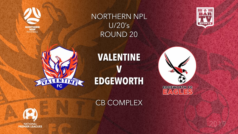 NPL Youth - Northern NSW Round 20 - Valentine Phoenix FC U20 v Edgeworth Eagles FC U20 Slate Image