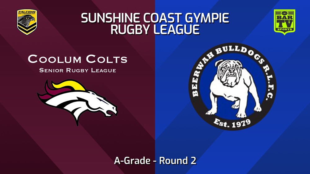 240413-Sunshine Coast RL Round 2 - A-Grade - Coolum Colts v Beerwah Bulldogs Minigame Slate Image