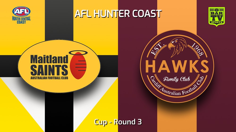 240420-video-AFL Hunter Central Coast Round 3 - Cup - Maitland Saints v Cardiff Hawks Minigame Slate Image