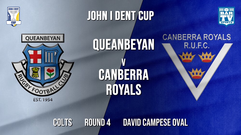 John I Dent Round 4 - Colts - Queanbeyan Whites v Canberra Royals Slate Image