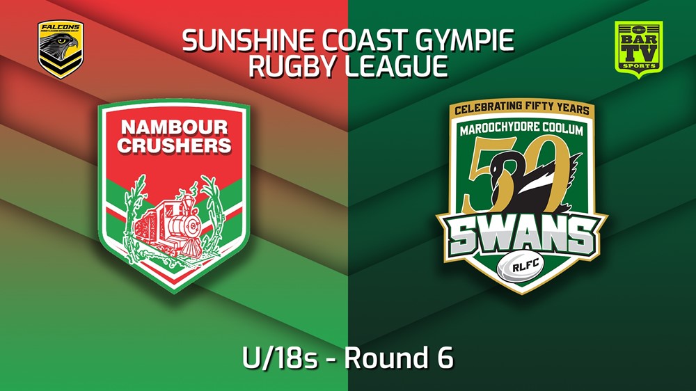 MINI GAME: Sunshine Coast RL Round 6 - U/18s - Nambour Crushers v Maroochydore Swans Slate Image