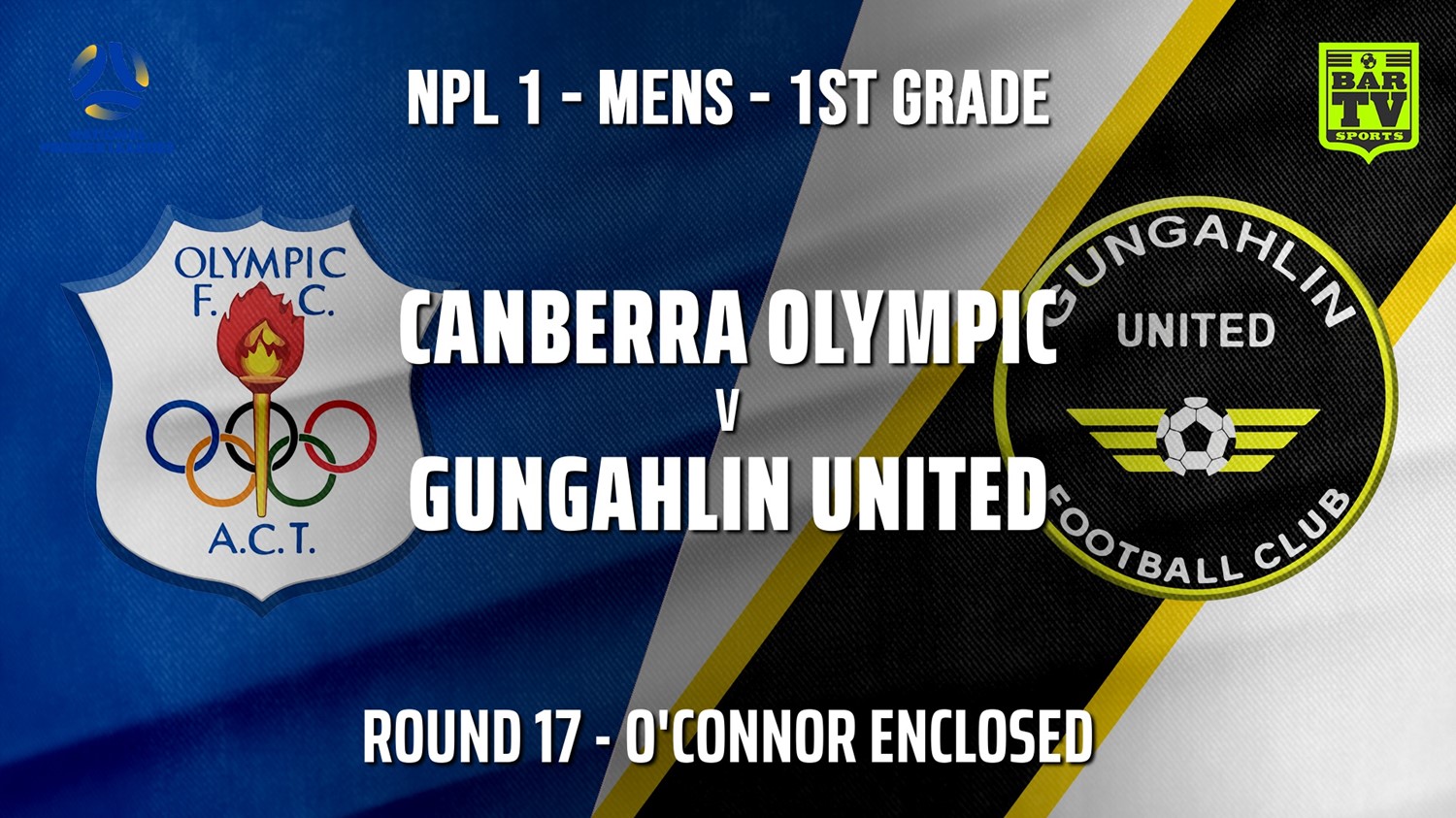 MINI GAME: Capital NPL Round 17 - Canberra Olympic FC v Gungahlin United FC Slate Image