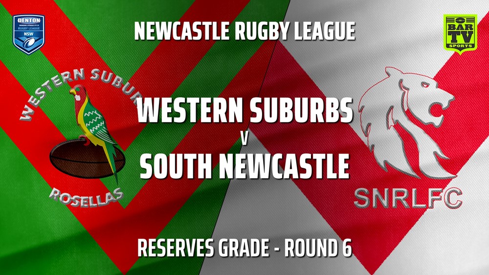 210502-Newcastle Rugby League Round 6 - Reserves Grade - Western Suburbs Rosellas v South Newcastle Slate Image