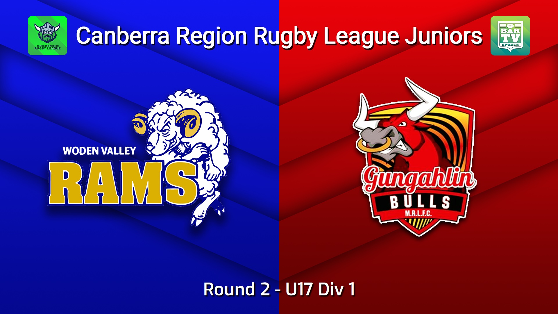 260508-video-Canberra Region Rugby League Juniors Round 2 - U17 Div 1 - Woden Valley Rams Juniors v Gungahlin Bulls Juniors Slate Image