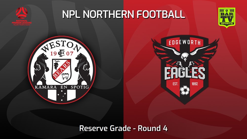 220731-NNSW NPLM Res Round 4 - Weston Workers FC Res v Edgeworth Eagles Res Slate Image