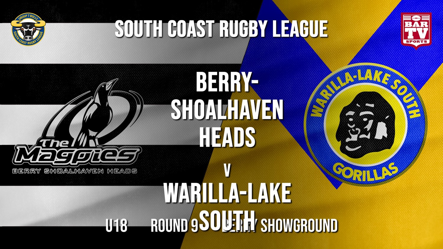 Group 7 RL Round 9 - U18 - Berry-Shoalhaven Heads v Warilla-Lake South Slate Image