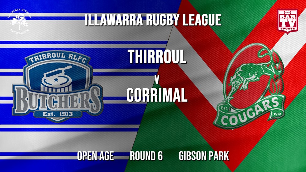 IRL Round 6 - Open Age - Thirroul Butchers v Corrimal Cougars Slate Image