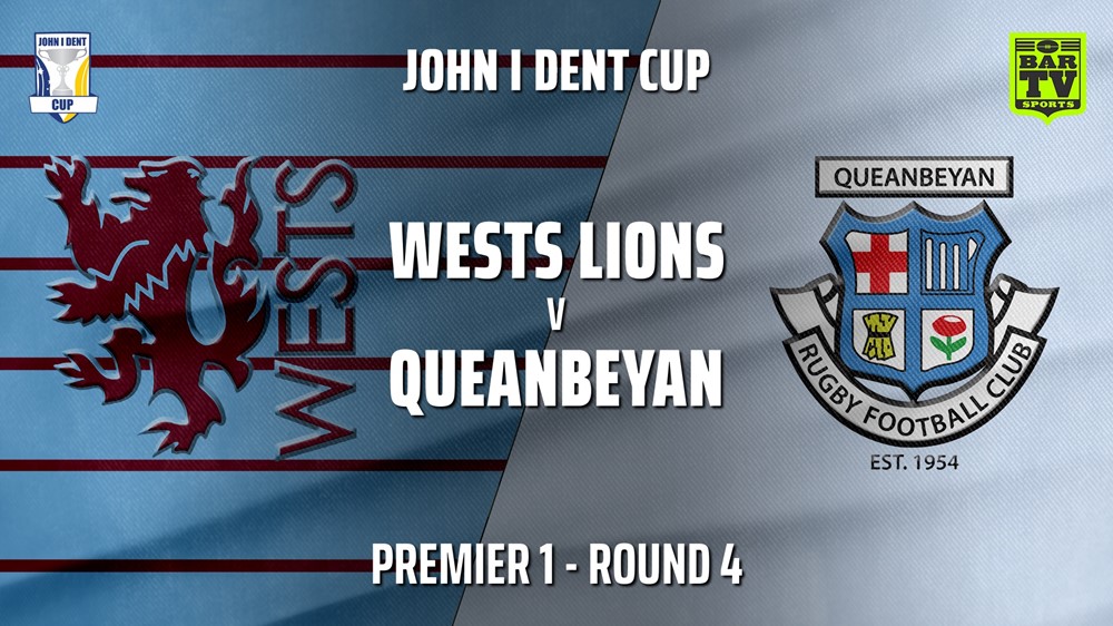 210508-John I Dent Round 4 - Premier 1 - Wests Lions v Queanbeyan Whites Slate Image