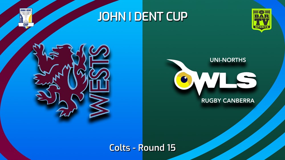 230722-John I Dent (ACT) Round 15 - Colts - Wests Lions v UNI-North Owls Slate Image