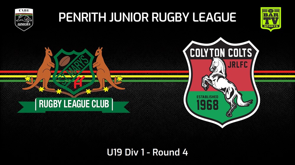 240505-video-Penrith & District Junior Rugby League Round 4 - U19 Div 1 - St Marys v Colyton Colts Slate Image