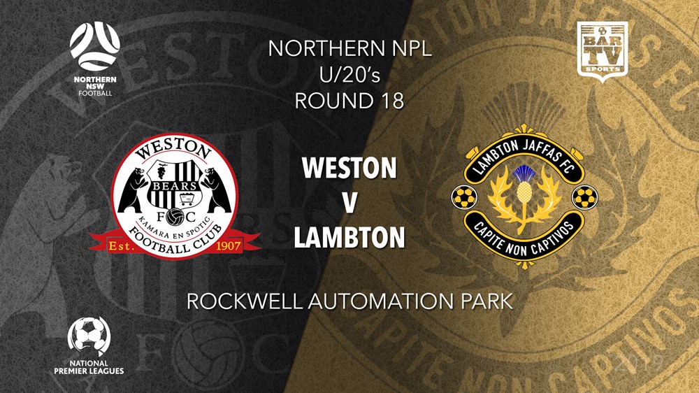 NPL Youth - Northern NSW Round 18 - Weston Bears FC v Lambton Jaffas FC Slate Image