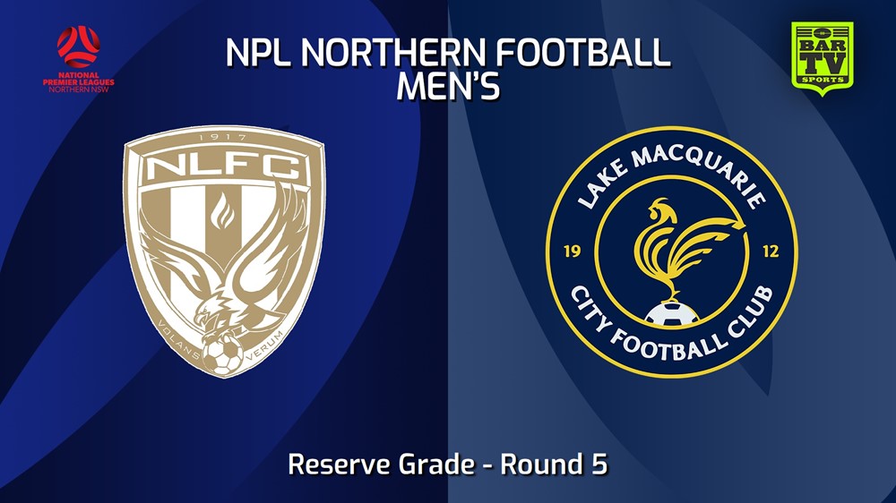 240323-NNSW NPLM Res Round 5 - New Lambton FC Res v Lake Macquarie City FC Res Slate Image