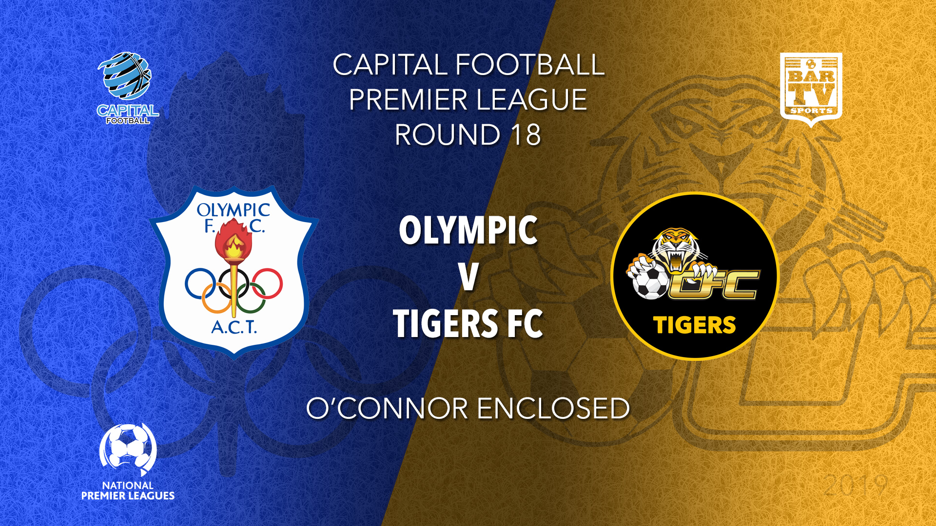 NPL - Capital Territory Round 18 - Canberra Olympic FC v Tigers FC Slate Image