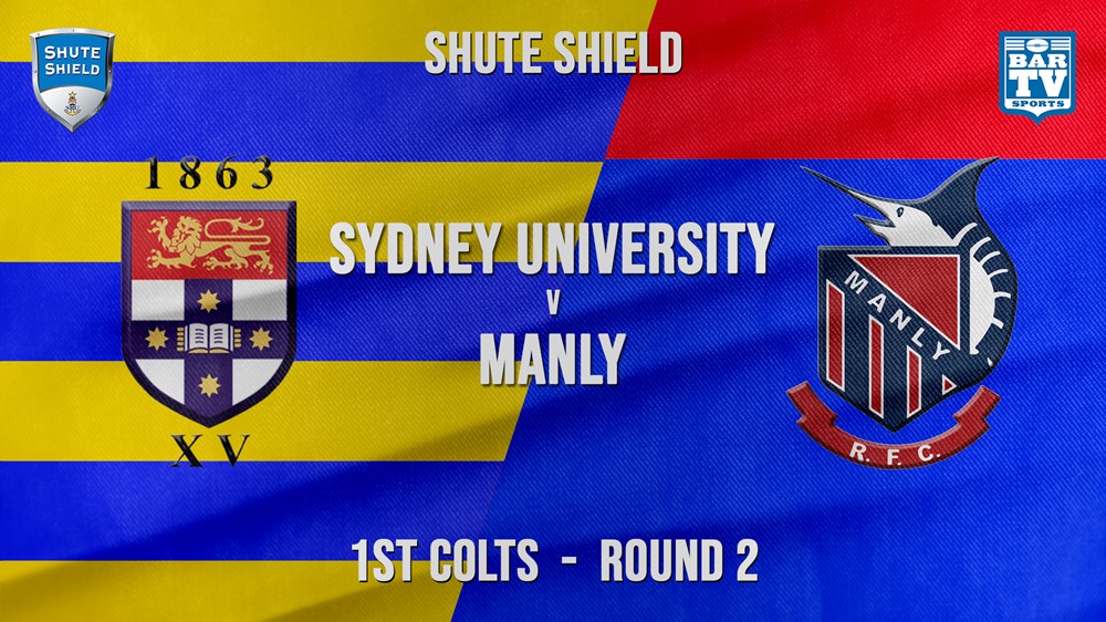 Shute Shield Round 2 - 1st Colts - Sydney University v Manly Slate Image