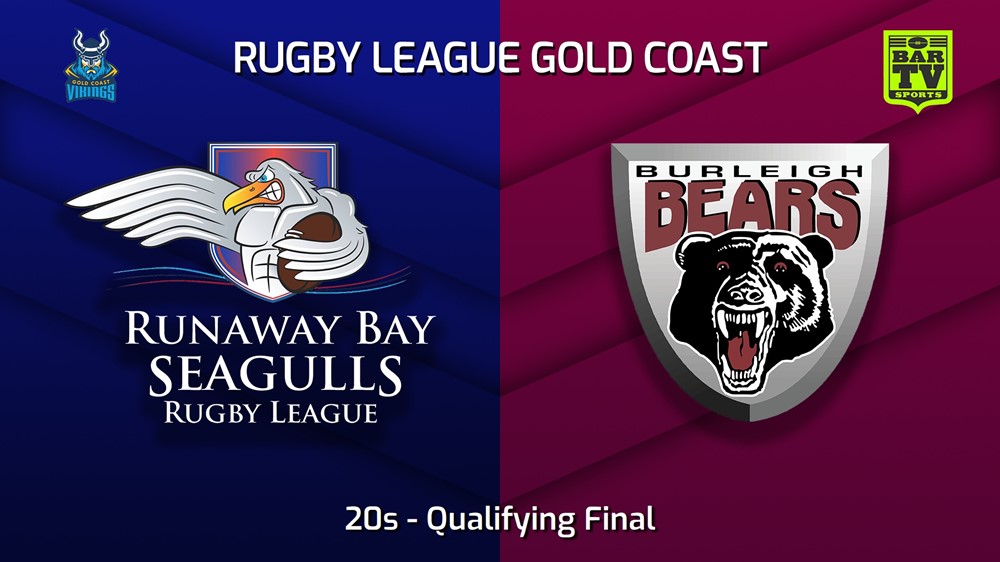 230827-Gold Coast Qualifying Final - 20s - Runaway Bay Seagulls v Burleigh Bears Slate Image