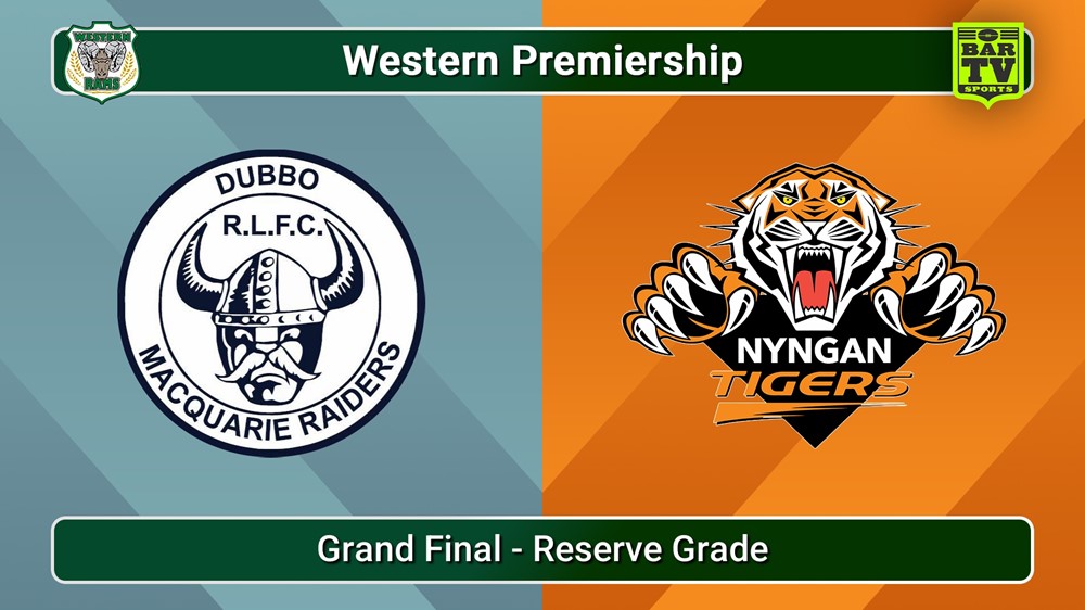 250907-video-Western Premiership Grand Final - Reserve Grade - Dubbo Macquarie Raiders v Nyngan Tigers Slate Image