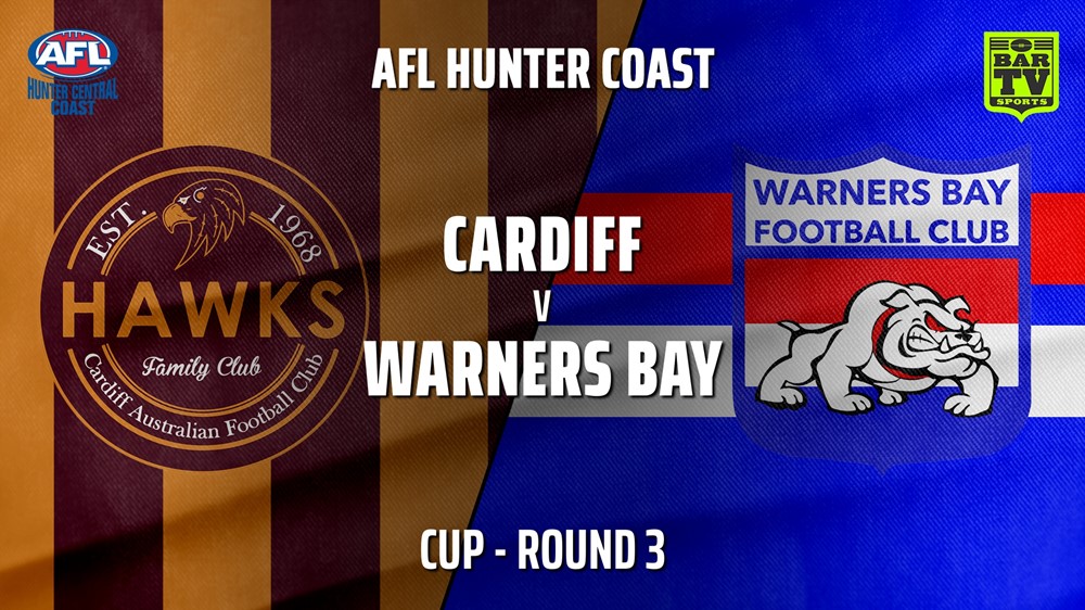 210422-AFL HCC Round 3 - Cup - Cardiff Hawks v Warners Bay Bulldogs Slate Image