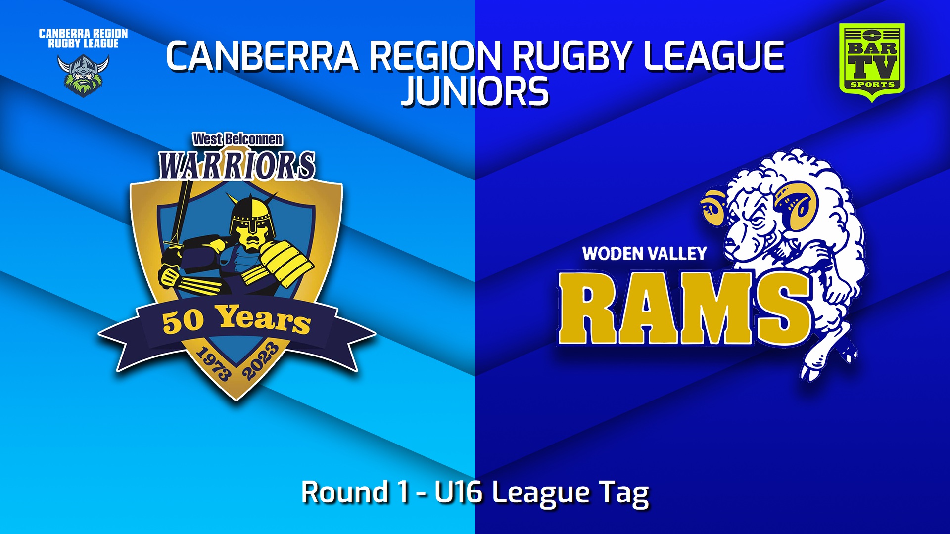 250502-video-Canberra Region Rugby League Juniors Round 1 - U16 League Tag - West Belconnen Warriors Juniors v Woden Valley Rams Juniors Slate Image