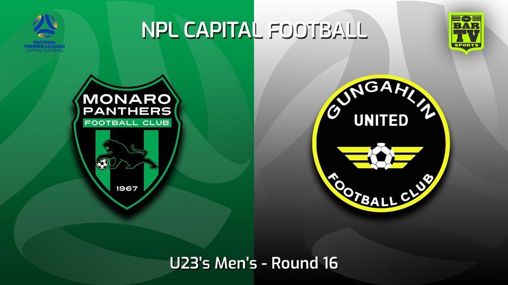 230729-Capital NPL U23 Round 16 - Monaro Panthers U23 v Gungahlin United U23 Minigame Slate Image