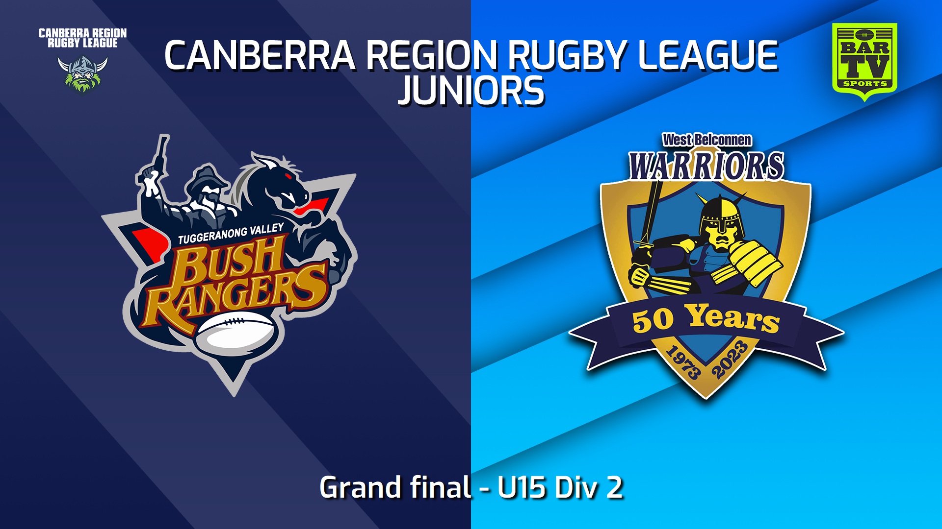 250907-video-Canberra Region Rugby League Juniors Grand final - U15 Div 2 - Tuggeranong Bushrangers v West Belconnen Warriors Juniors Minigame Slate Image