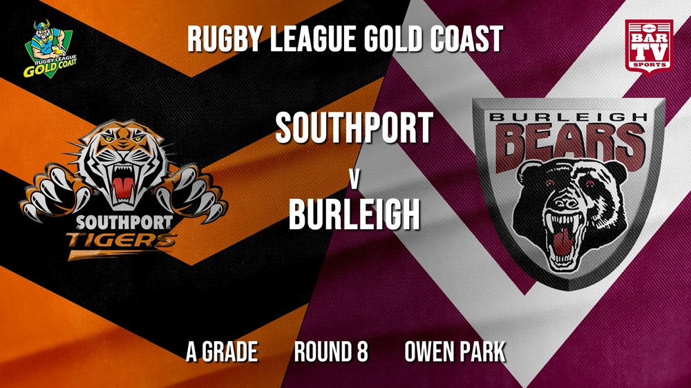 RLGC Round 8 - A Grade - Southport Tigers v Burleigh Bears Slate Image