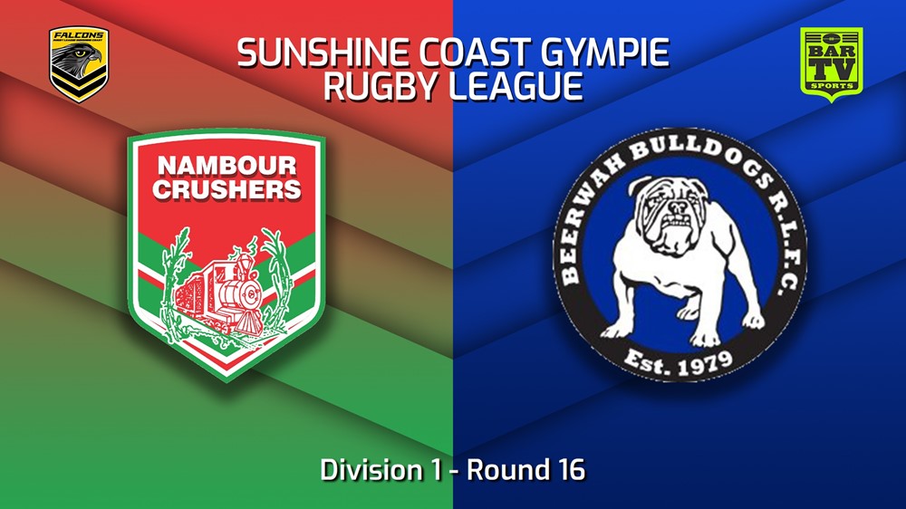 MINI GAME: Sunshine Coast RL Round 16 - Division 1 - Nambour Crushers v Beerwah Bulldogs Slate Image