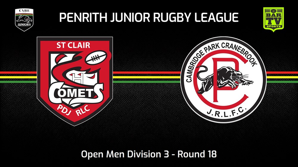240420-video-Penrith & District Junior Rugby League Round 18 - Open Men Division 3 - St Clair v Cambridge Park Slate Image