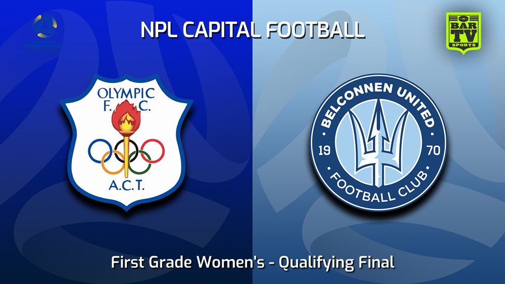 230913-NPL Women - 1st Grade - Capital Football Finals Qualifying Final - Canberra Olympic FC (women) v Belconnen United (women) Slate Image