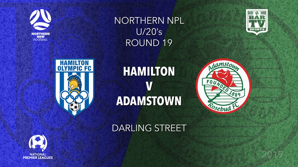 NPL Youth - Northern NSW Round 19 - Hamilton Olympic FC U20 v Adamstown Rosebud FC U20 Slate Image