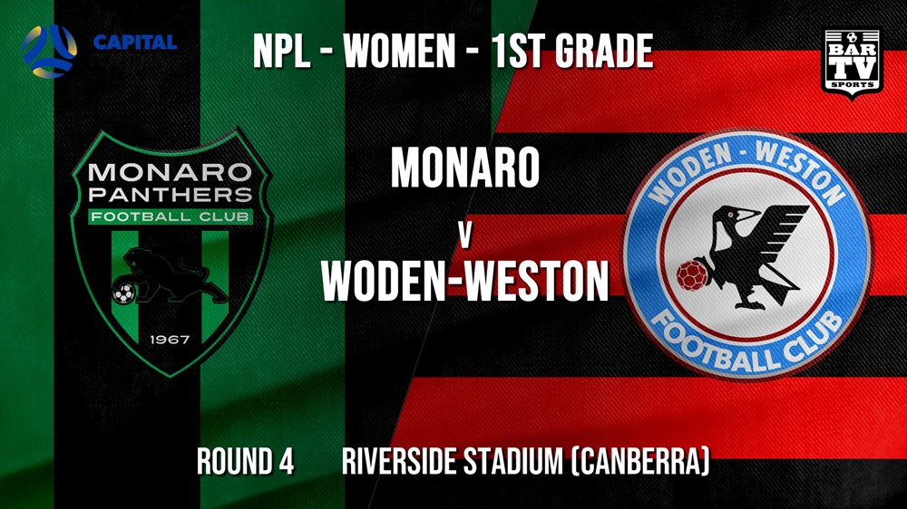 NPLW - Capital Round 4 - Monaro Panthers FC (women) v Woden-Weston FC (women) Minigame Slate Image