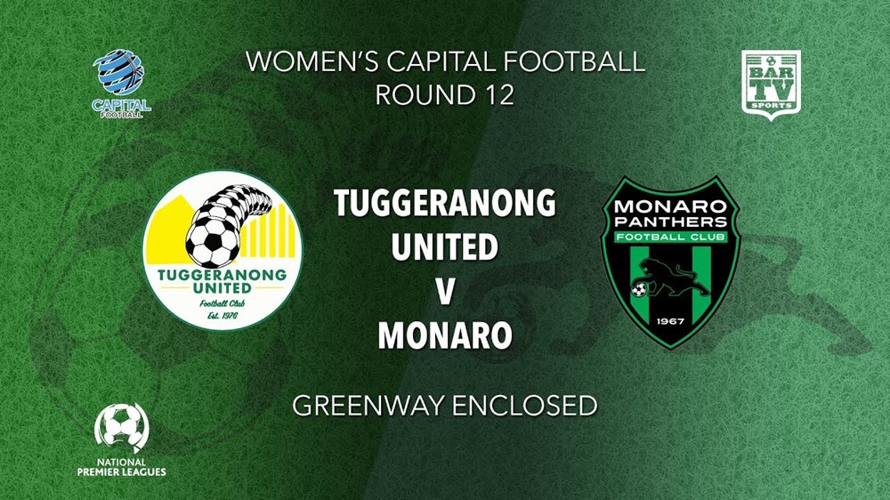 NPL Women - Capital Round 12 - Tuggeranong United FC (women) v Monaro Panthers FC (women) Slate Image
