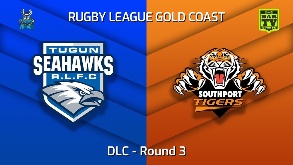 MINI GAME: Gold Coast Round 3 - DLC - Tugun Seahawks v Southport Tigers Slate Image