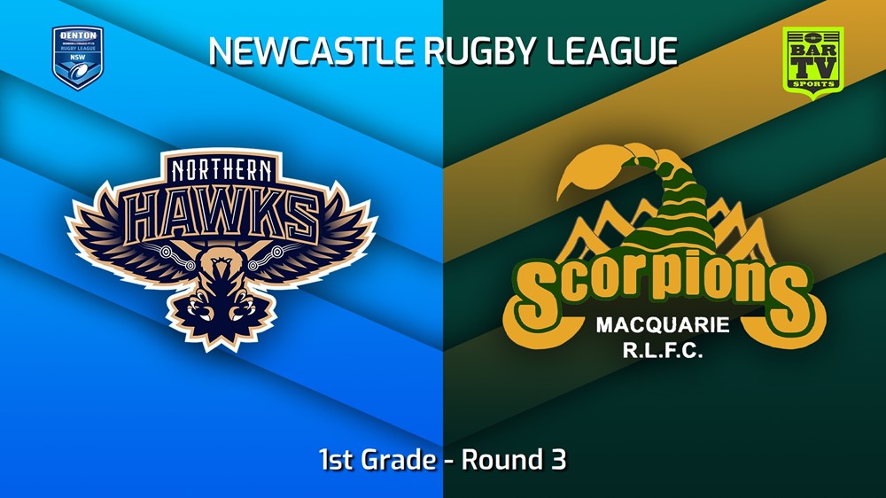 230406-Newcastle RL Round 3 - 1st Grade - Northern Hawks v Macquarie Scorpions Slate Image