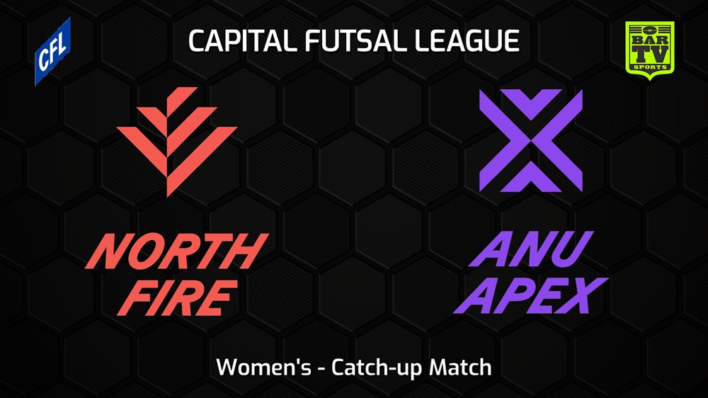 230121-Capital Football Futsal Catch-up Match - Women's - North Canberra Fire v ANU Apex Slate Image
