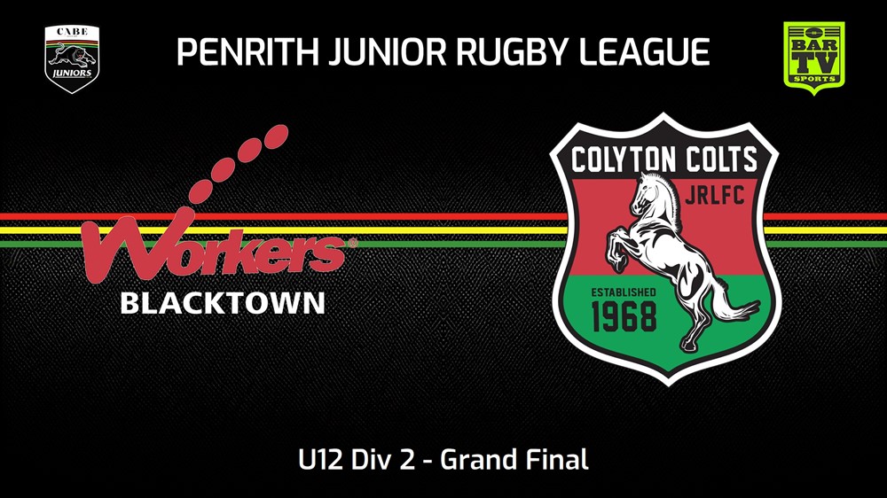 230819-Penrith & District Junior Rugby League Grand Final - U12 Div 2 - Blacktown Workers v Colyton Colts Slate Image