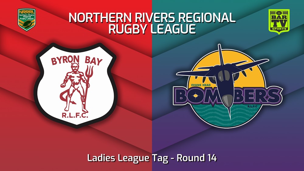 230730-Northern Rivers Round 14 - Ladies League Tag - Byron Bay Red Devils v Evans Head Bombers Minigame Slate Image