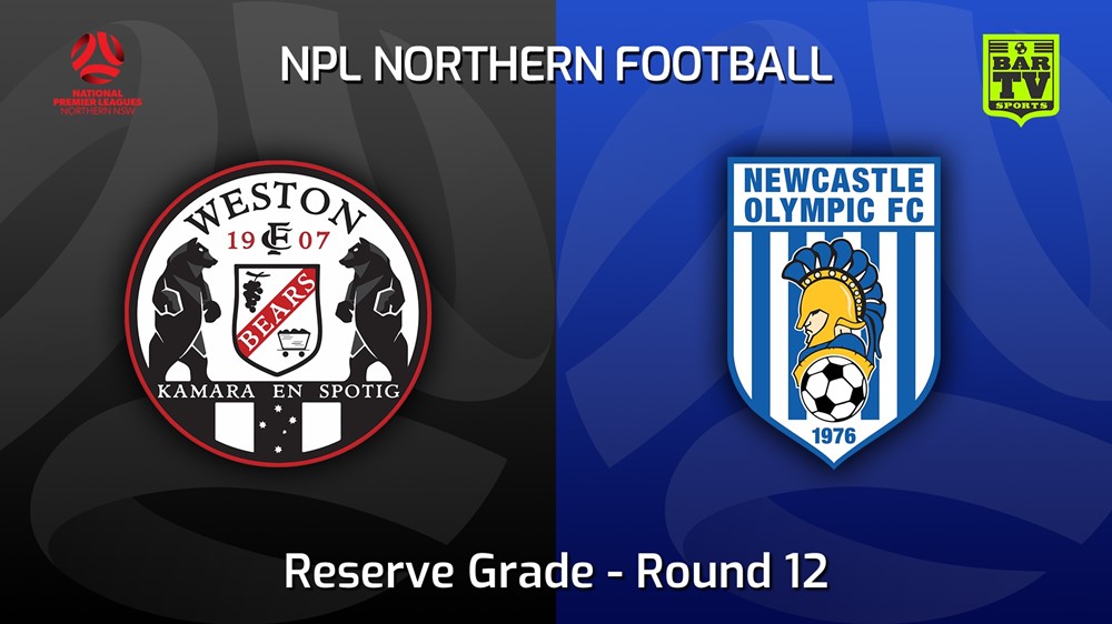 220528-NNSW NPLM Res Round 12 - Weston Workers FC Res v Newcastle Olympic Res Slate Image