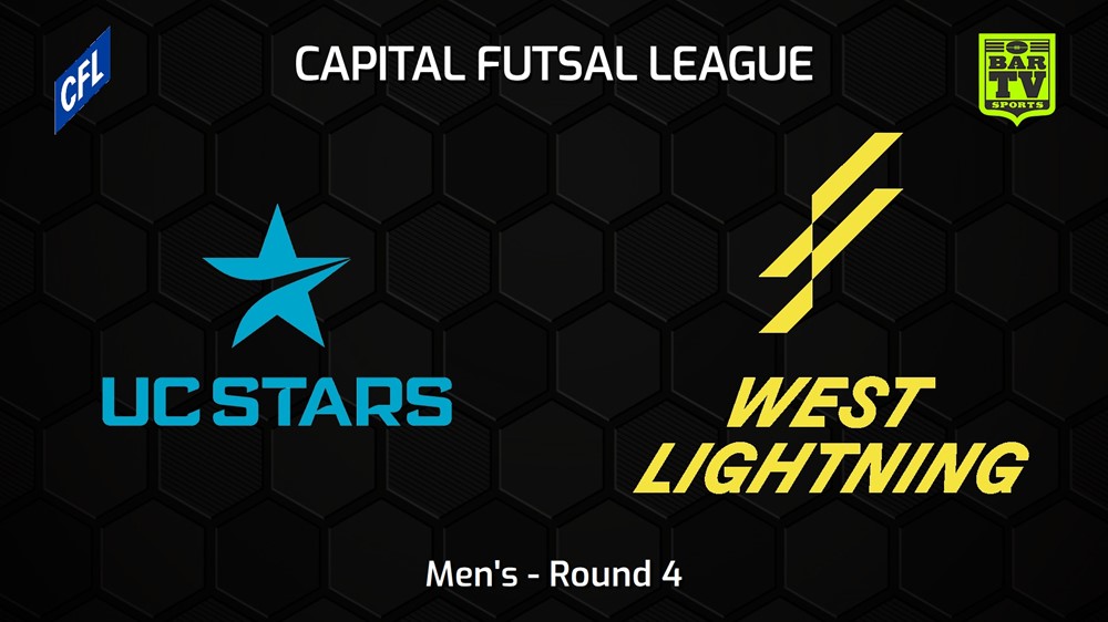 231110-Capital Football Futsal Round 4 - Men's - UC Stars FC v West Canberra Lightning Minigame Slate Image