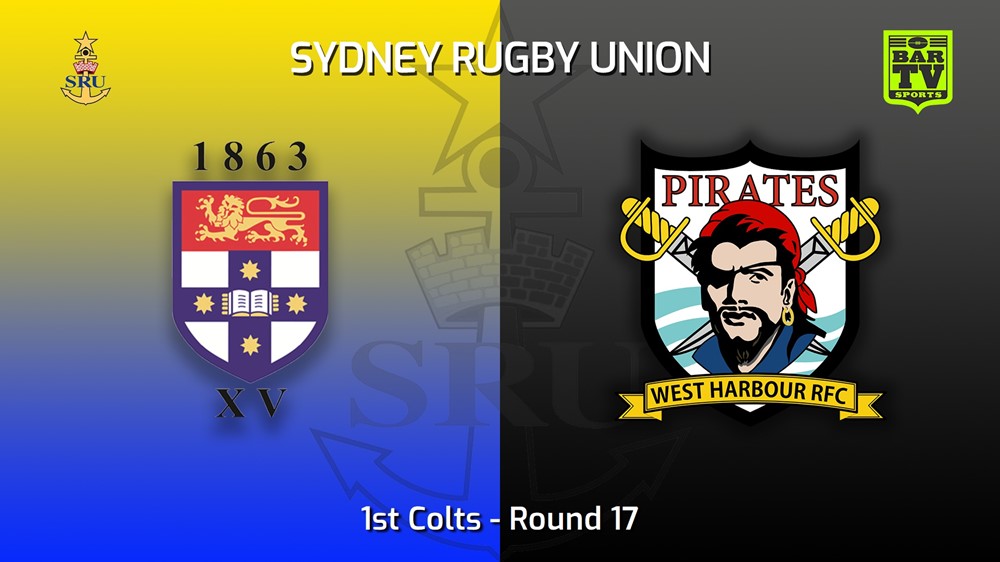 MINI GAME: Sydney Rugby Union Round 17 - 1st Colts - Sydney University v West Harbour Slate Image