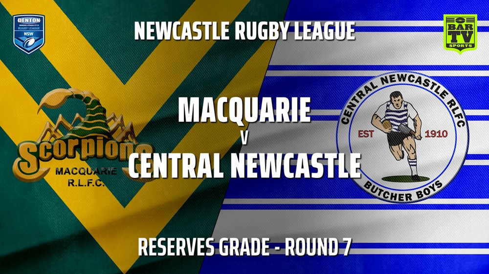 210509-Newcastle Rugby League Round 7 - Reserves Grade - Macquarie Scorpions v Central Newcastle Slate Image